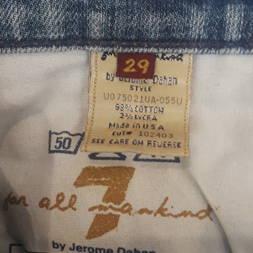 7 FAM light wash jeans with butterflies on back - Picture 4 of 6